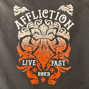 NEW Affliction Live Fast 1973 Black Pullover Hoodie